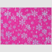 Wrapping Paper, Bright Fuchsia Snowflakes Seidenpapier (Vorderseite)