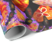 Wrapping Paper - Bumble Bee Floral Whimsical Art Geschenkpapier (Rolleneckpunkt)