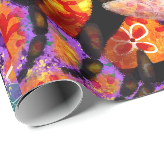 Wrapping Paper - Bumble Bee Floral Whimsical Art Geschenkpapier (Rolleneckpunkt)