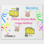 Wrapping Paper Cheesy Mouse Music Happy Birthday Geschenkpapier (Flach)