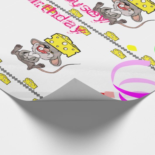 Wrapping Paper Cheesy Mousey Happy Birthday Geschenkpapier (Ecke)