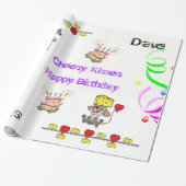 Wrapping Paper Cheesy Mousey Heart Happy Birthday Geschenkpapier (Ungerollt)