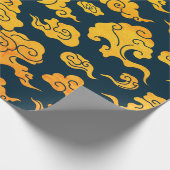 Wrapping Paper CHINESE CLOUD PATTERN YELLOW Geschenkpapier (Ecke)