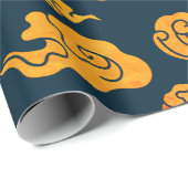 Wrapping Paper CHINESE CLOUD PATTERN YELLOW Geschenkpapier (Rolleneckpunkt)
