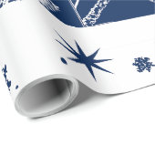 Wrapping Paper Christmas Castle Blue on White Geschenkpapier (Rolleneckpunkt)