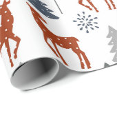 Wrapping Paper Christmas Deer Tree Skandinavien Geschenkpapier (Rolleneckpunkt)