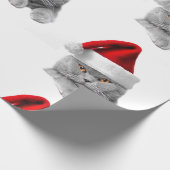 Wrapping Paper Christmas Graukatze mit Weihnachtsm Geschenkpapier (Ecke)