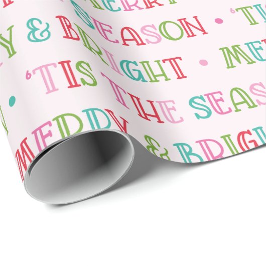 Wrapping Paper Christmas Merry And Bright Geschenkpapier (Rolleneckpunkt)