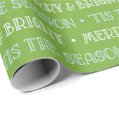 Wrapping Paper Christmas Merry And Bright Green Geschenkpapier (Rolleneckpunkt)