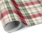 Wrapping Paper Christmas Plaid Geschenkpapier (Rolleneckpunkt)