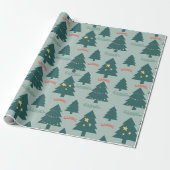 Wrapping Paper_Christmas Trees_Green_Samuel Geschenkpapier (Ungerollt)