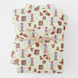 Wrapping Paper Cowboy and Pferd Geschenkpapier Set