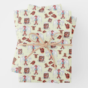 Wrapping Paper Cowboy and Pferd Geschenkpapier Set