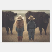 Wrapping Paper Decoupage Farm Kids & Cattle  Geschenkpapier Set (Vorderseite 3)