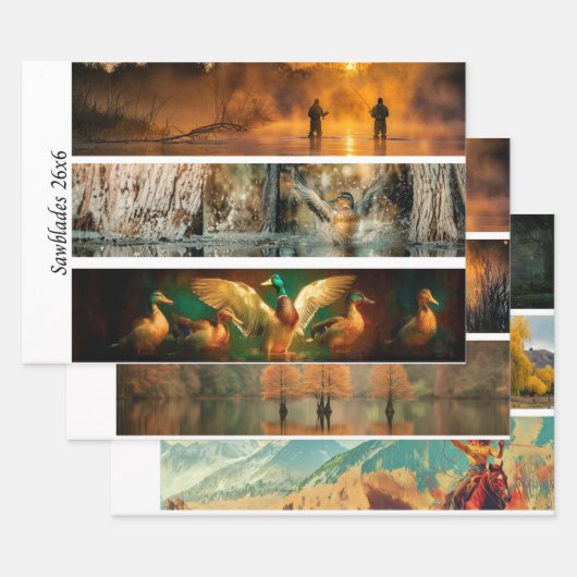 Wrapping Paper Decoupage Handsaw Country Setting  Geschenkpapier Set (Set)