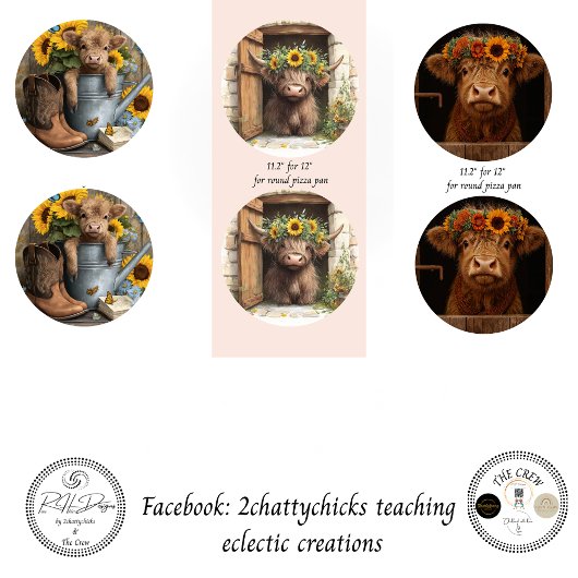 Wrapping Paper Decoupage Highland Cows 11" Geschenkpapier Set