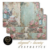 Wrapping Paper – Decoupage Shabby Chic Tea Florals Geschenkpapier Set