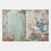 Wrapping Paper – Decoupage Shabby Chic Tea Florals Geschenkpapier Set (Vorderseite 2)