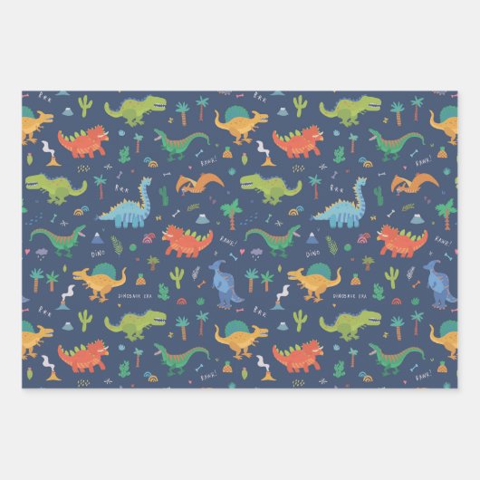 Wrapping Paper der Dinosaurier-Serie Geschenkpapier Set (Vorderseite 2)