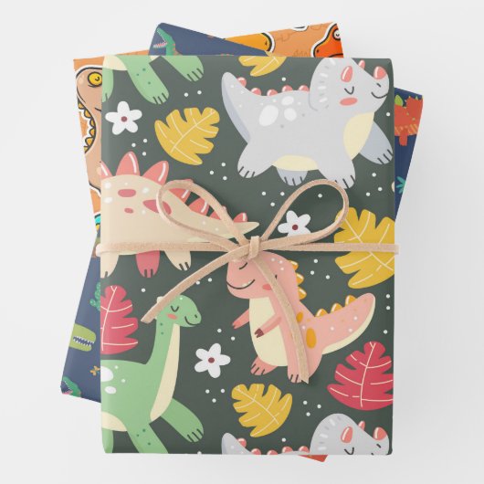 Wrapping Paper der Dinosaurier-Serie Geschenkpapier Set (Beispiel)