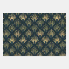 Wrapping Paper der Marine und Gilt Art Deco Geschenkpapier Set
