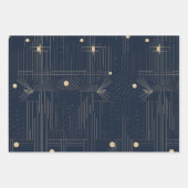 Wrapping Paper der Marine und Gilt Art Deco Geschenkpapier Set (Vorderseite)