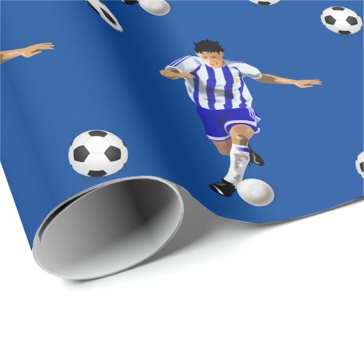 Wrapping Paper des Fußballspielers Geschenkpapier (Rolleneckpunkt)