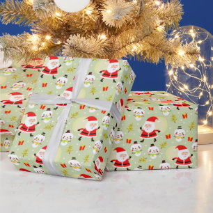 Wrapping Paper des Weihnachtsmanns und Schneemanns Geschenkpapier
