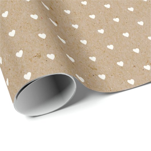 Wrapping Paper des weißen Herzens Geschenkpapier (Rolleneckpunkt)