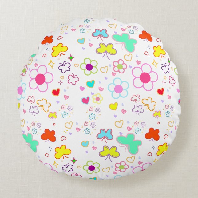 Wrapping paper design for gift rundes kissen (Vorderseite)