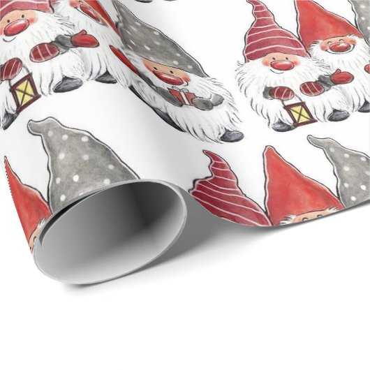 Wrapping Paper - Drei Weihnachtsgnomen Geschenkpapier (Rolleneckpunkt)
