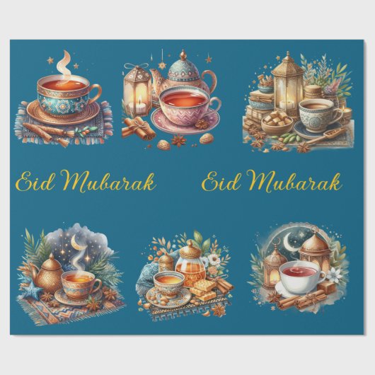 Wrapping Paper-Eid Mubarak Wrapping Paper Geschenkpapier (Flach)