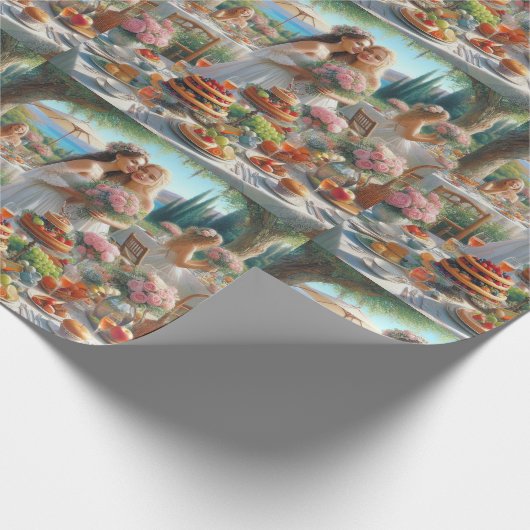 Wrapping Paper einer Hochzeitspartei Geschenkpapier (Ecke)