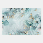 Wrapping Paper - Elegant Winter Blue Florals Geschenkpapier Set (Vorderseite 3)