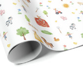 Wrapping Paper - Farm Life Animals Geschenkpapier (Rolleneckpunkt)