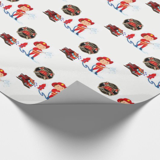 Wrapping Paper Fireman Geschenkpapier (Ecke)