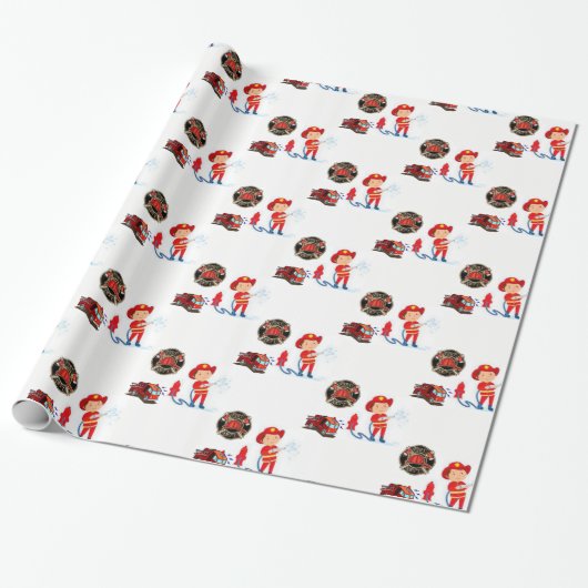 Wrapping Paper Fireman Geschenkpapier (Ungerollt)