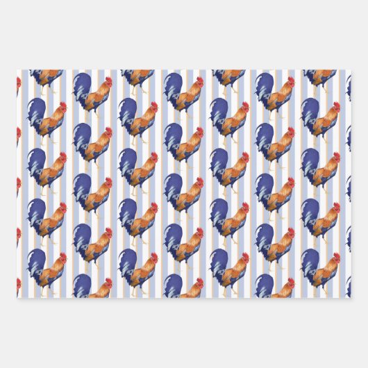 Wrapping Paper (Flachblatt) von Rooster Stripes Se Geschenkpapier Set (Vorderseite 3)