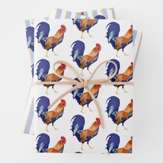 Wrapping Paper (Flachblatt) von Rooster Stripes Se Geschenkpapier Set (Beispiel)