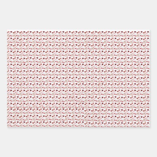 Wrapping Paper Flat Sheet - Red Theme Geschenkpapier Set (Vorderseite)