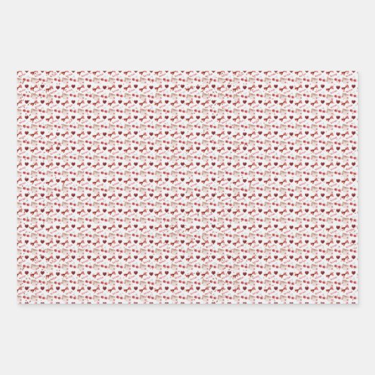 Wrapping Paper Flat Sheet - Red Theme Geschenkpapier Set (Vorderseite 3)