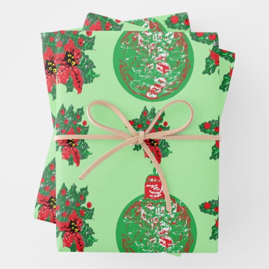 Wrapping Paper Flat Sheet Set 3: Christmas Geschenkpapier Set (Beispiel)