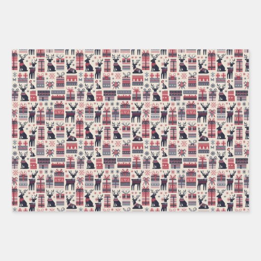 Wrapping Paper Flat Sheet Set 3 für Weihnachten Geschenkpapier Set (Vorderseite 3)
