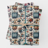 Wrapping Paper Flat Sheet Set 3 für Weihnachten Geschenkpapier Set (Beispiel)