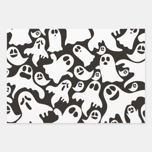 Wrapping Paper Flat Sheet Set 3 Halloween Thema Geschenkpapier Set (Vorderseite)