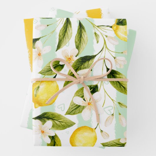 Wrapping Paper Flat Sheet Set 3 Summer Vibes Geschenkpapier Set (Beispiel)