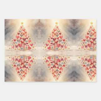 Wrapping Paper Flat Sheet Set of 3 Geschenkpapier Set