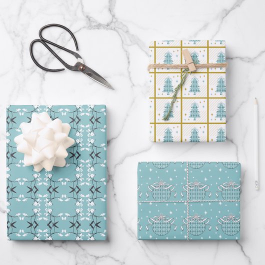 Wrapping Paper Flat Sheet Set of 3 Geschenkpapier Set (Vorderseite)