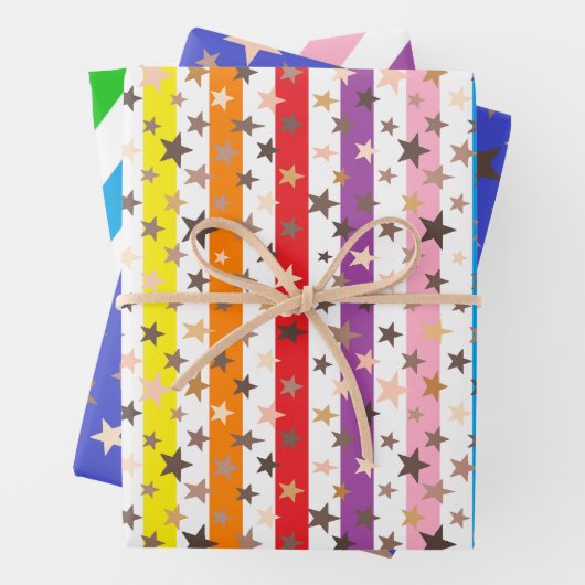 Wrapping Paper Flat Sheet Set of 3 Geschenkpapier Set (Beispiel)