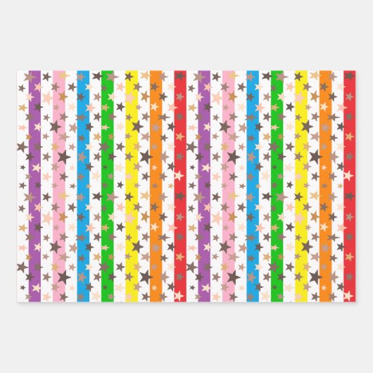 Wrapping Paper Flat Sheet Set of 3 Geschenkpapier Set (Vorderseite)